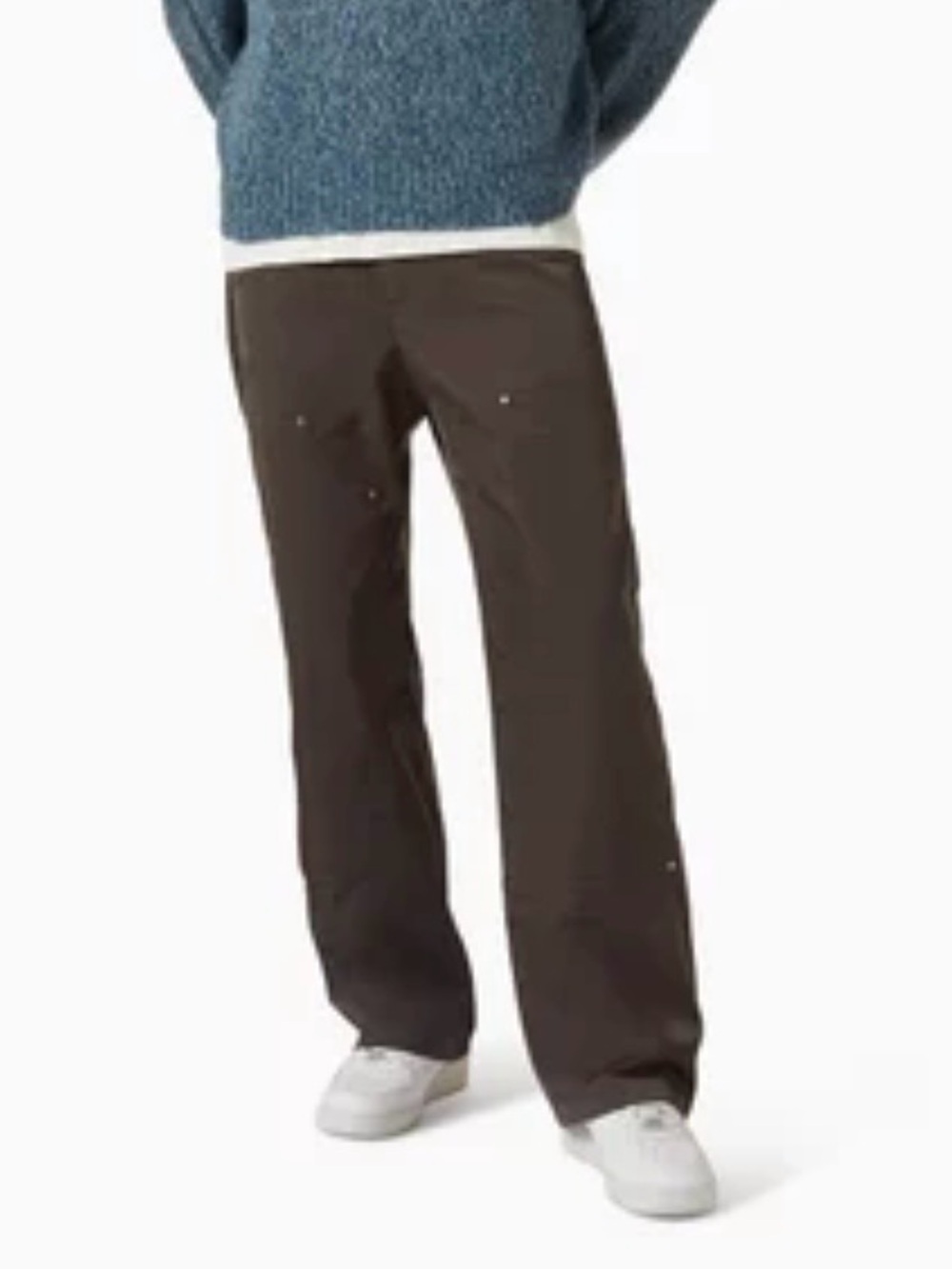 COLE BUXTON Wide Leg Rivet Detail Cargo Pant in Brown